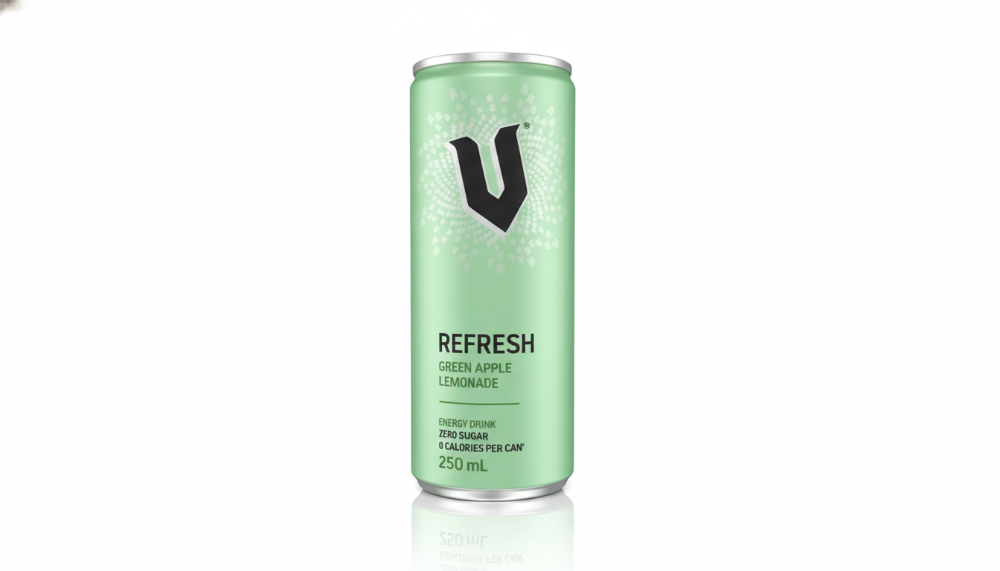 V Energy Drink Green Apple Lemonade Can