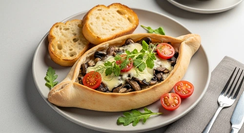 Mushroom & Cheese Boat (V)