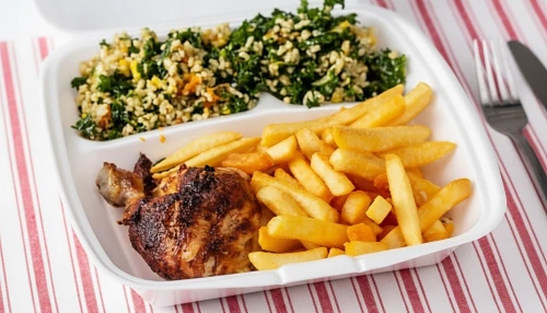 Chicken Chips and Salad