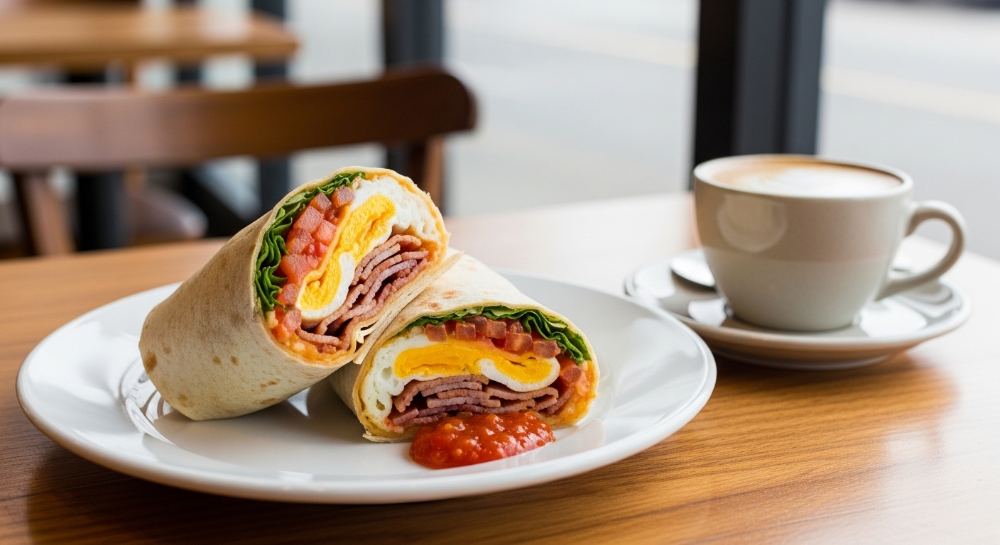 Breakfast Wrap with Small Coffee