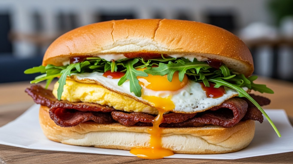 Egg & Beef Rasher Roll