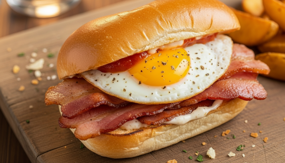 Egg and Bacon Roll