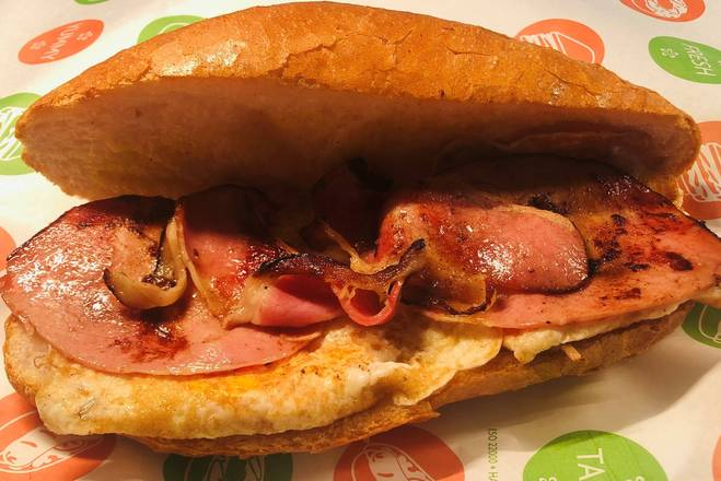Double Egg and Double Bacon Roll