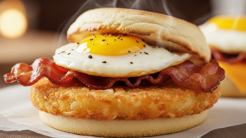 Egg and Bacon Hashbrown Muffin