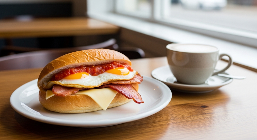 Breakfast Roll with Small Coffee