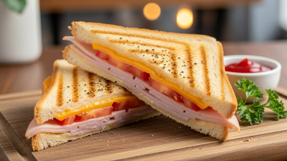 Turkey Ham, Cheese & Tomato Toastie